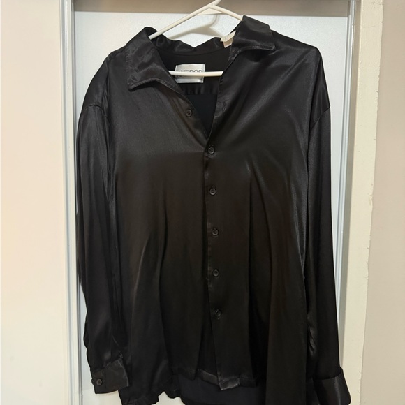 Other - Chic Black Satin Blouse